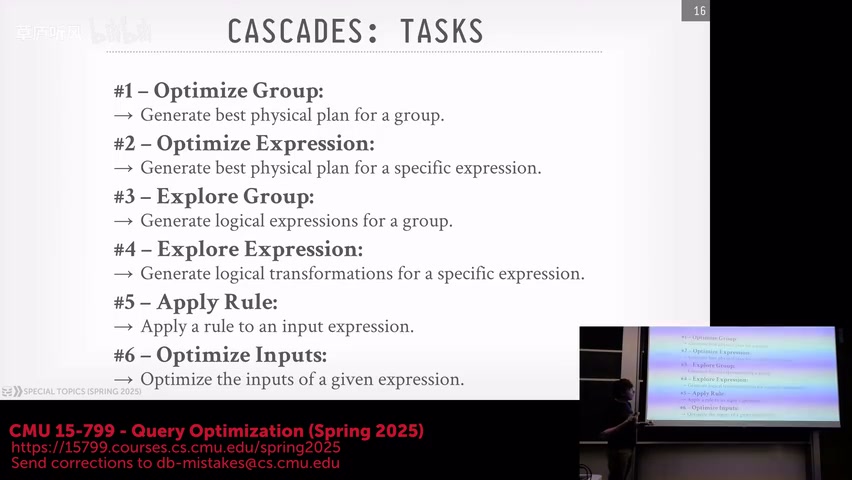 Cascades 的六类搜索任务,课程视频 35:30